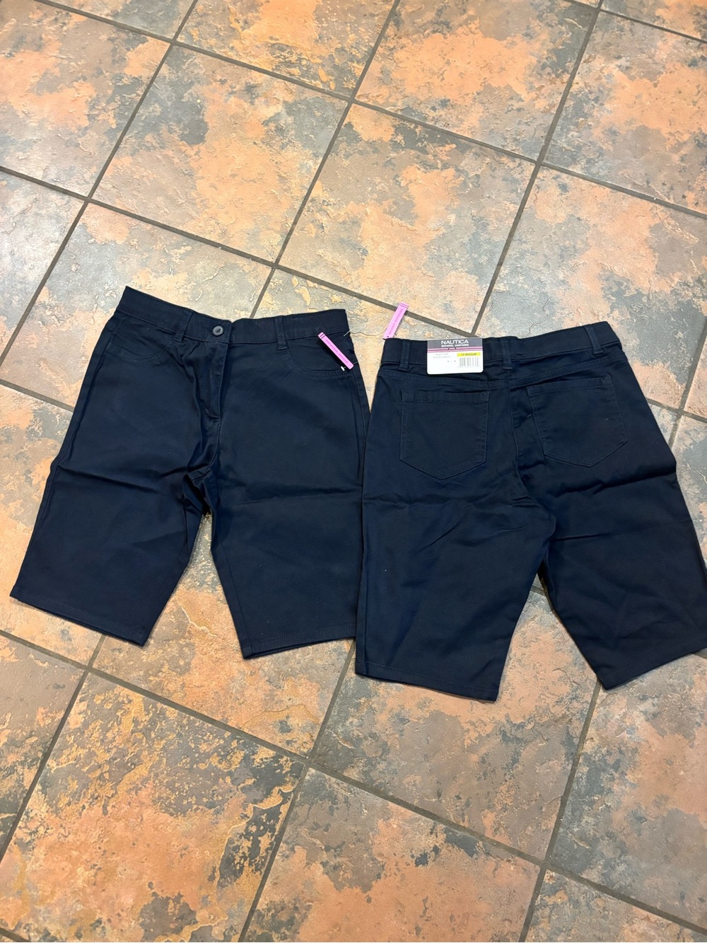 Nautica Navy Flat-Front Shorts